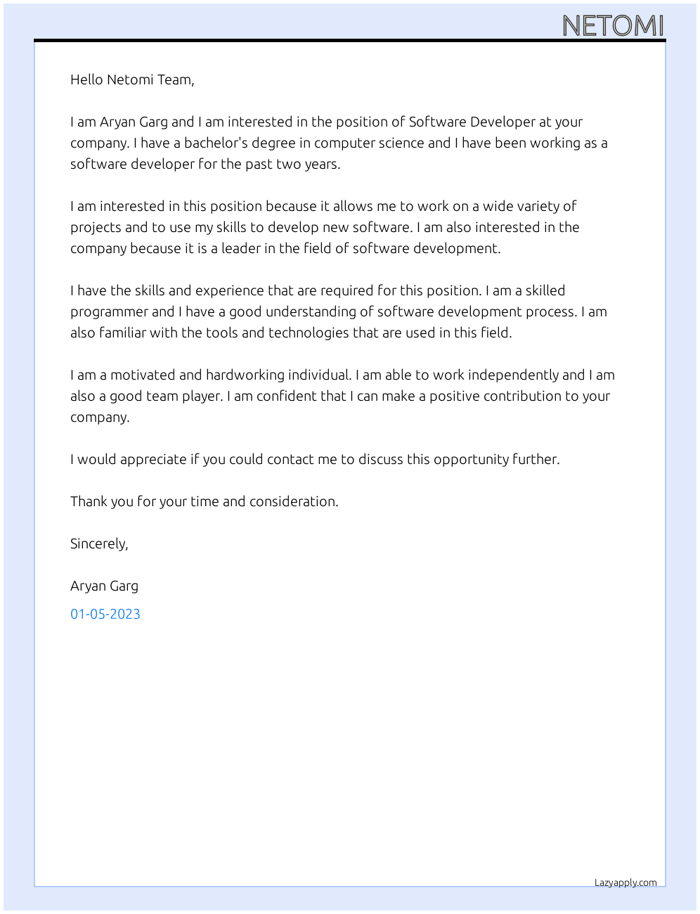 bionicwp Cover Letter