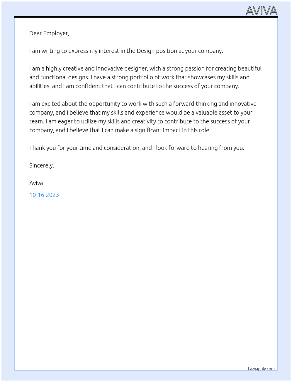 Design At Design  Cover Letter
