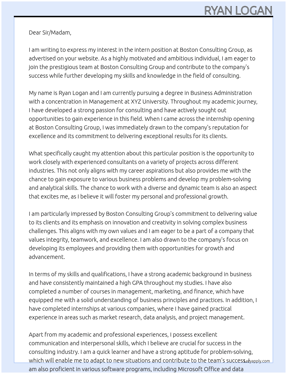Cover letter for inturn - LazyApply
