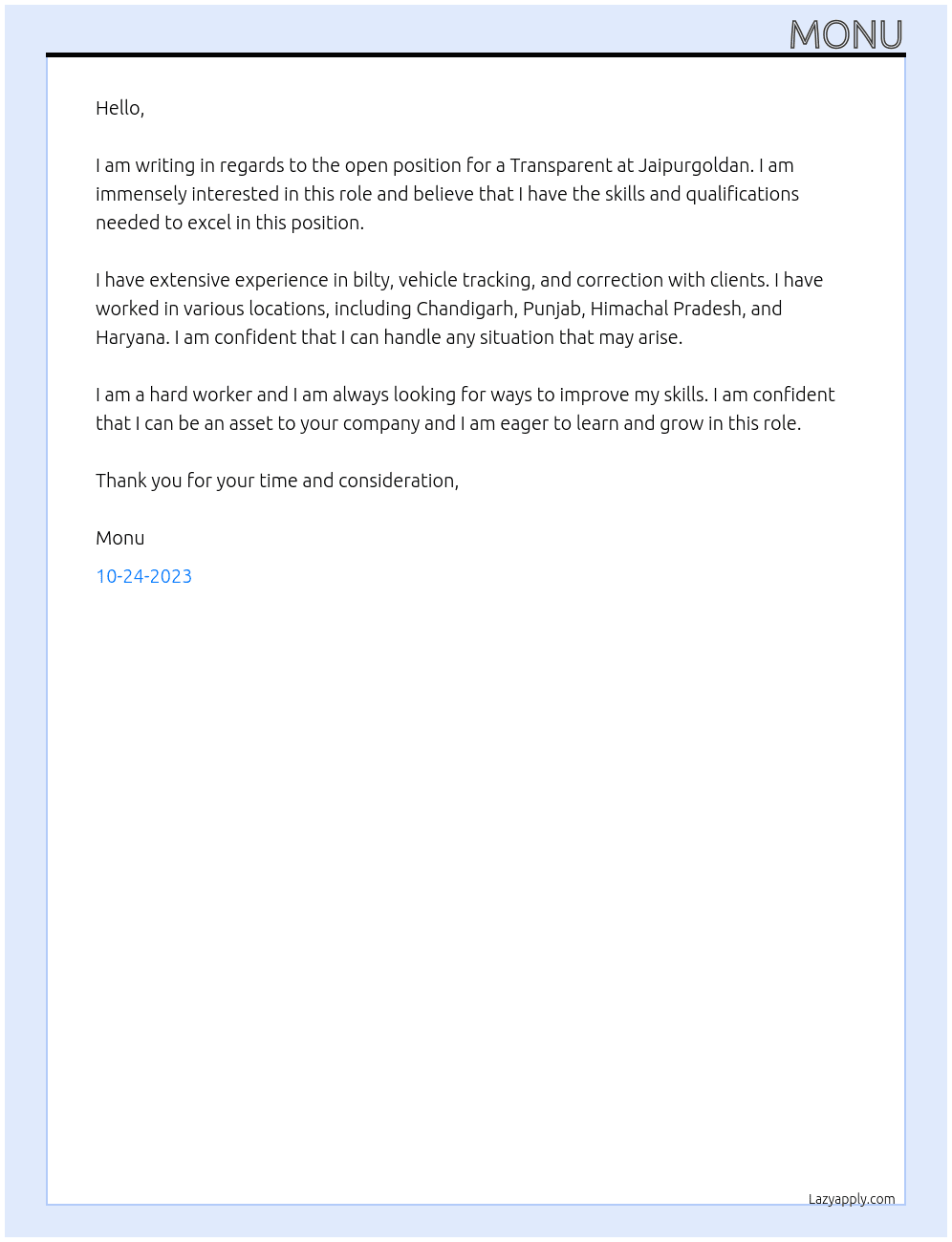 Transparent  At Jaipurgoldan Cover Letter