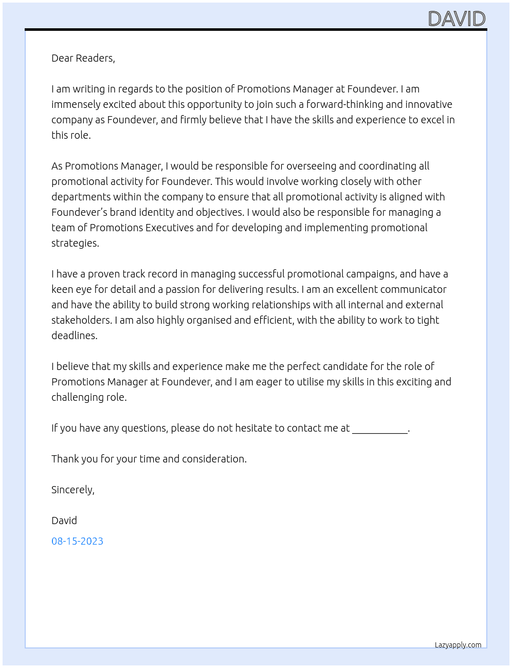Prom nam ager At Foundever, Virgin media Cover Letter