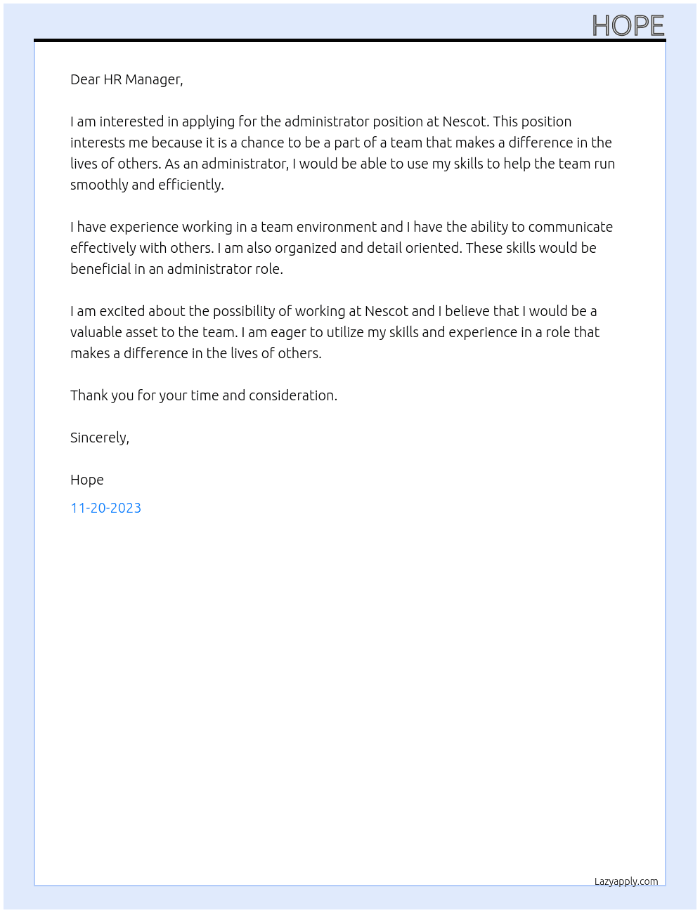 administrator At Nescot Cover Letter