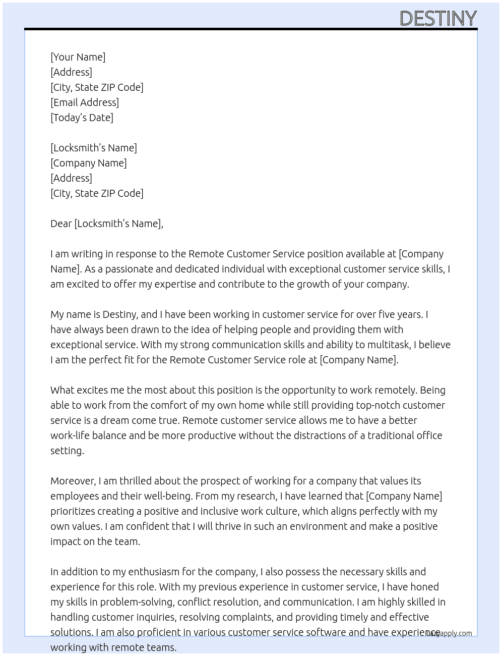 Remote costuomer service  At Remote customer support  Cover Letter