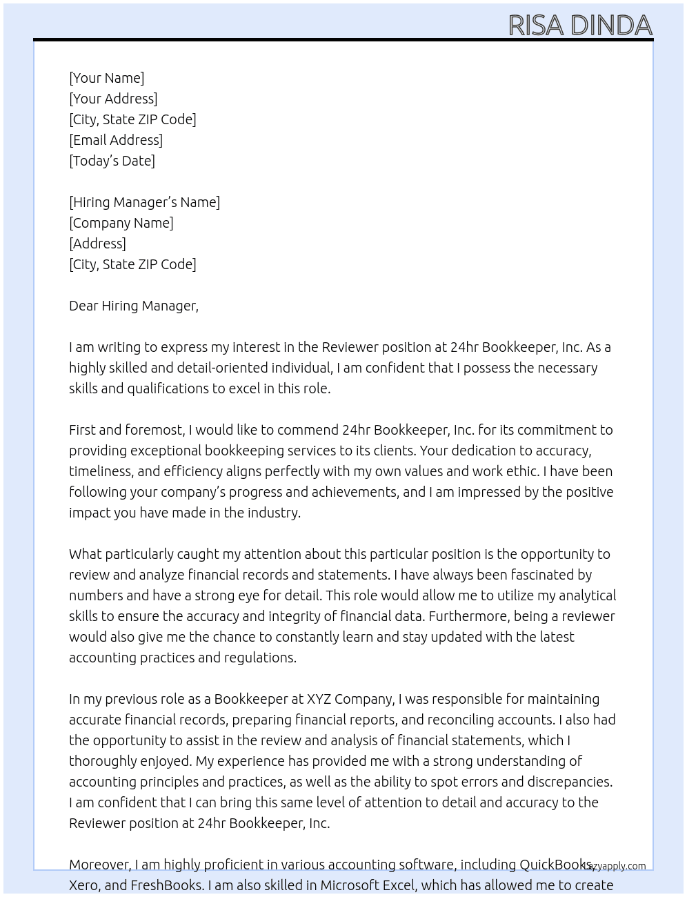 Cover letter for reviewer - LazyApply