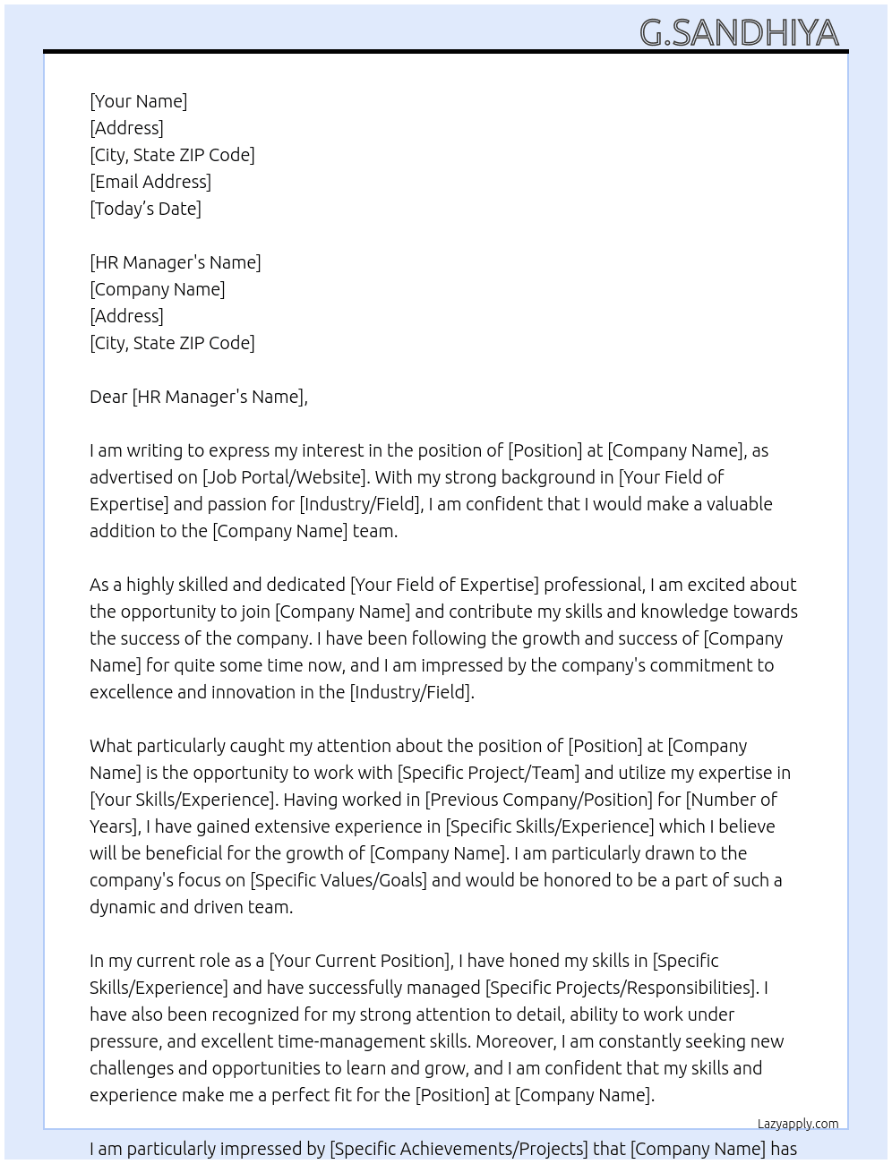 DJM jobs At PGT chemistry, DJM jobs,coimbatore  Cover Letter