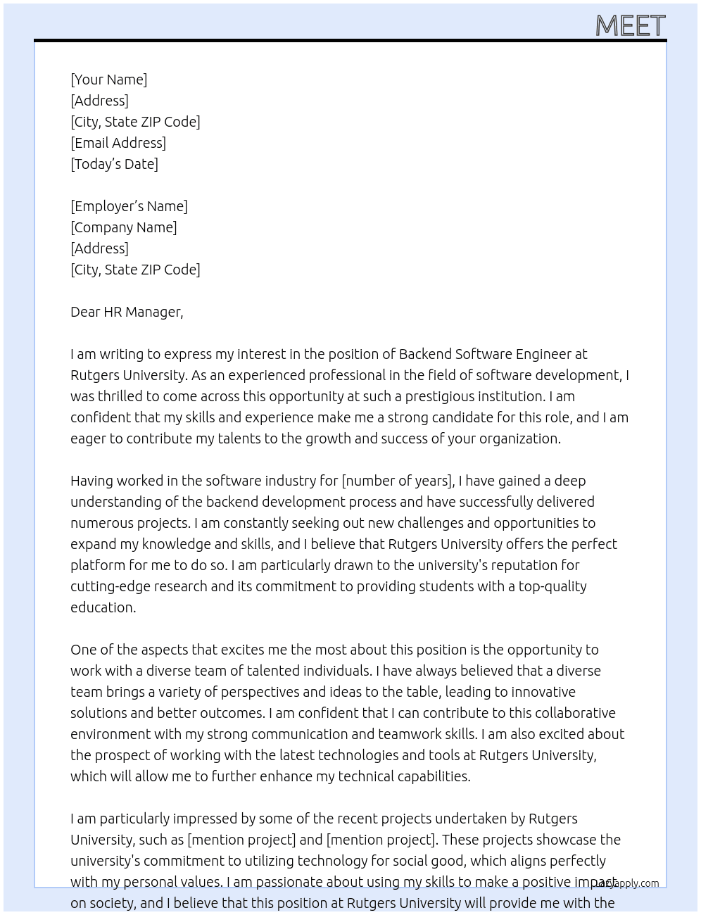 Cover letter for backend software engineer - LazyApply