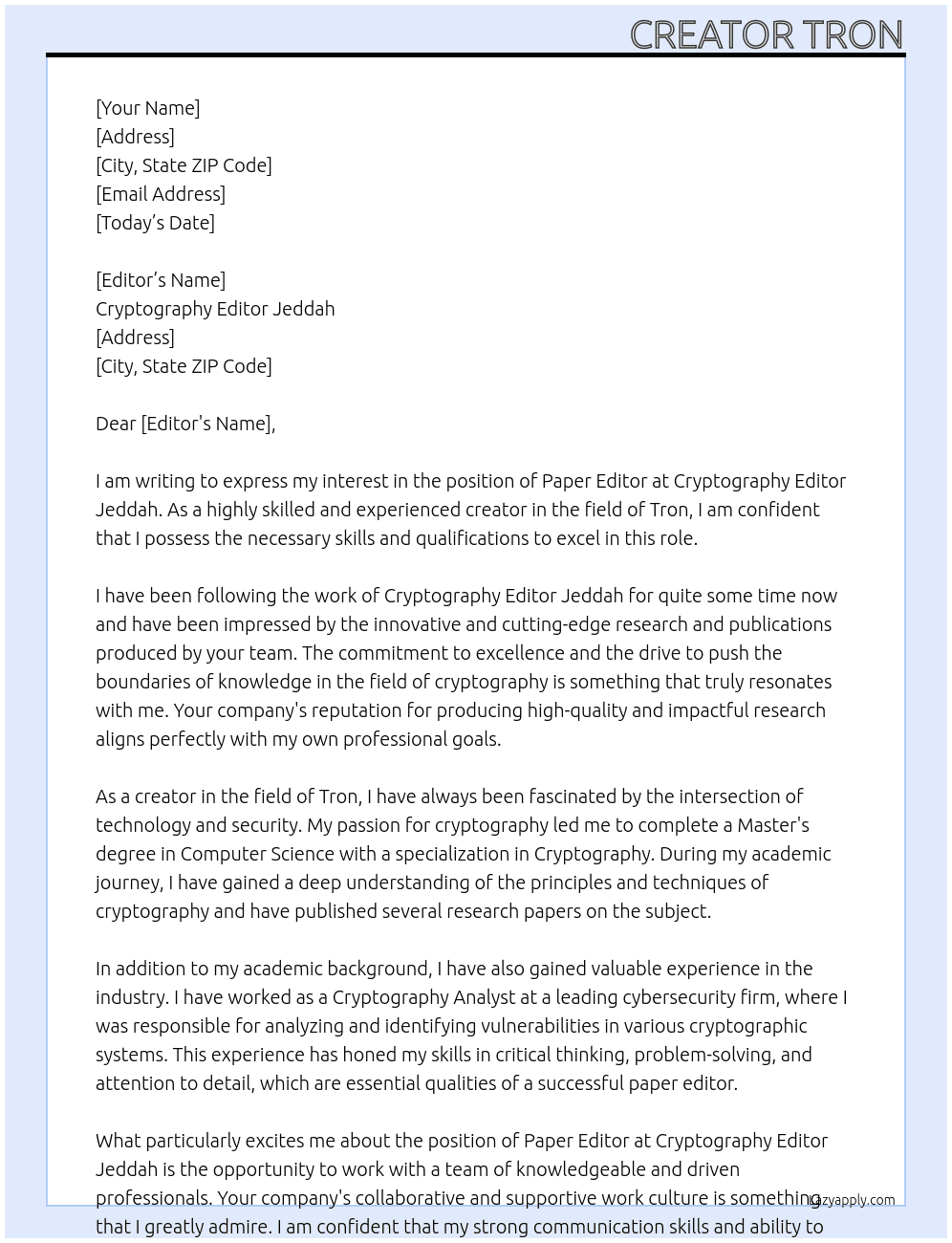 paper editor  At cryptography editor jeddah Cover Letter