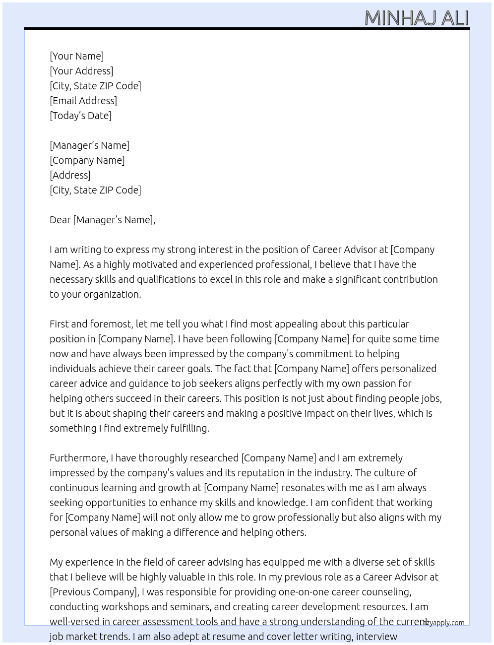 career advisor At getsetuk Cover Letter