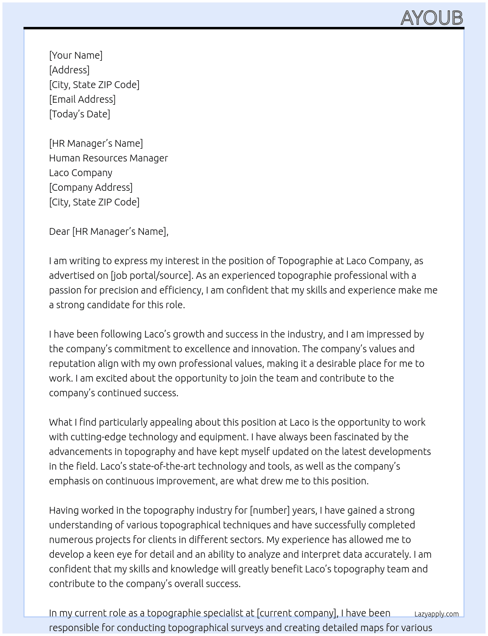 topographie At laco Cover Letter