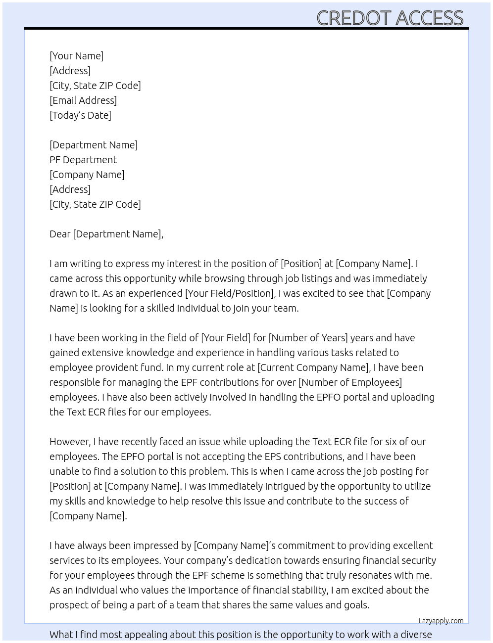 EPS contributions are not being accepted by the EPFO Portal when uploading the Text ECR file for 6 employees  At PF department  Cover Letter