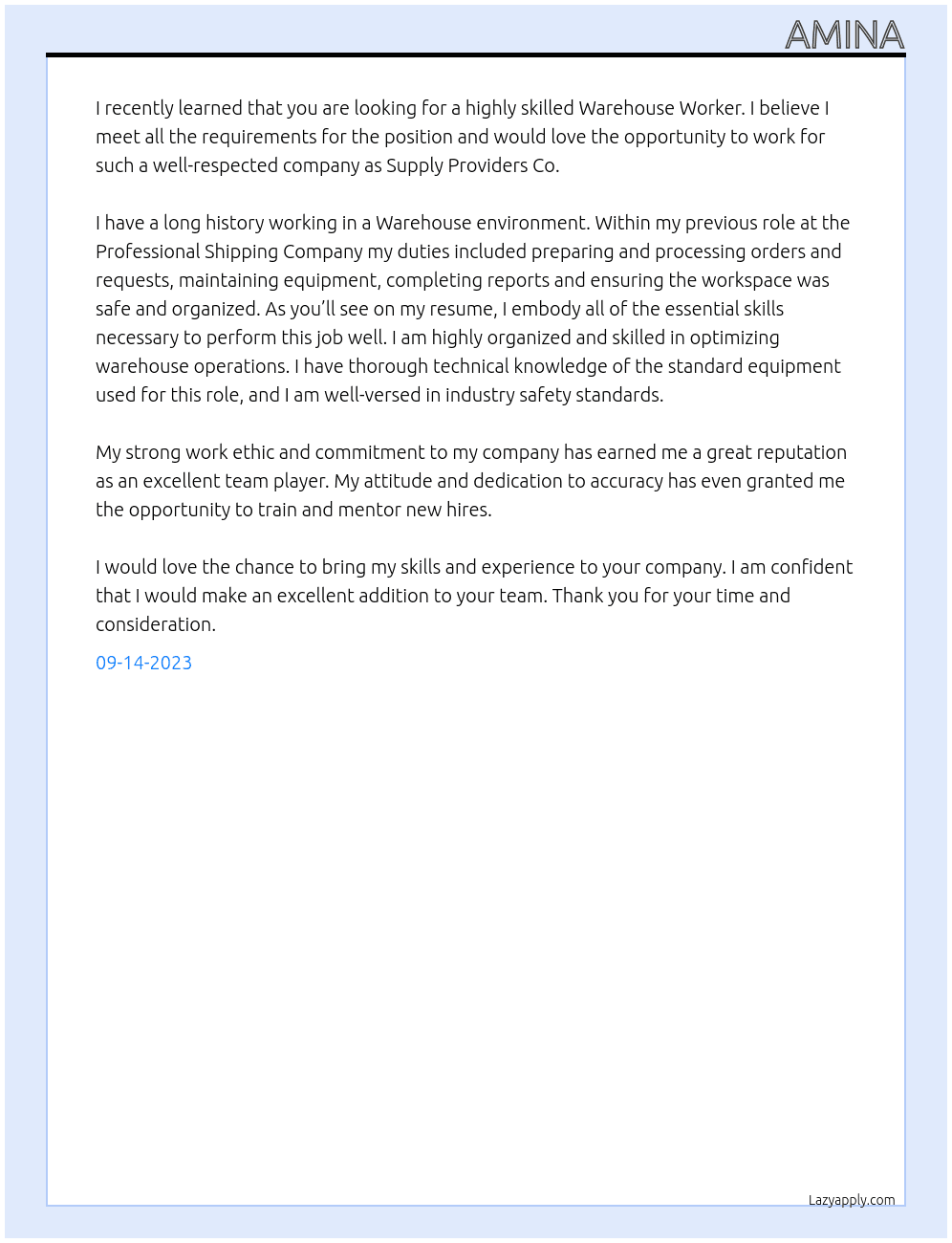 Pakinging  At Steris careers Cover Letter