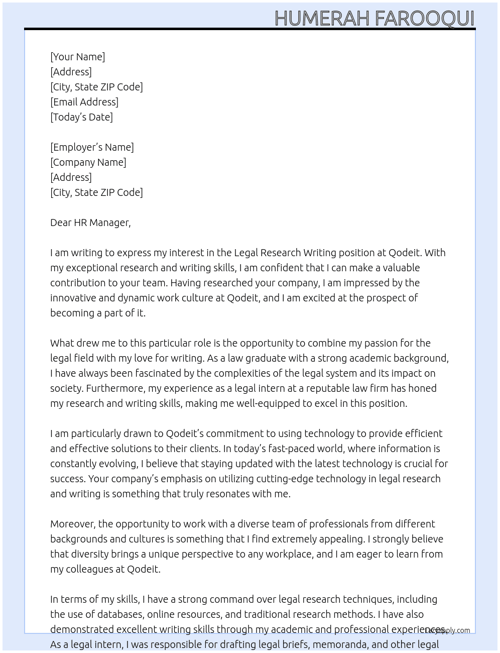 Legal Research Writing At Qodeit Cover Letter