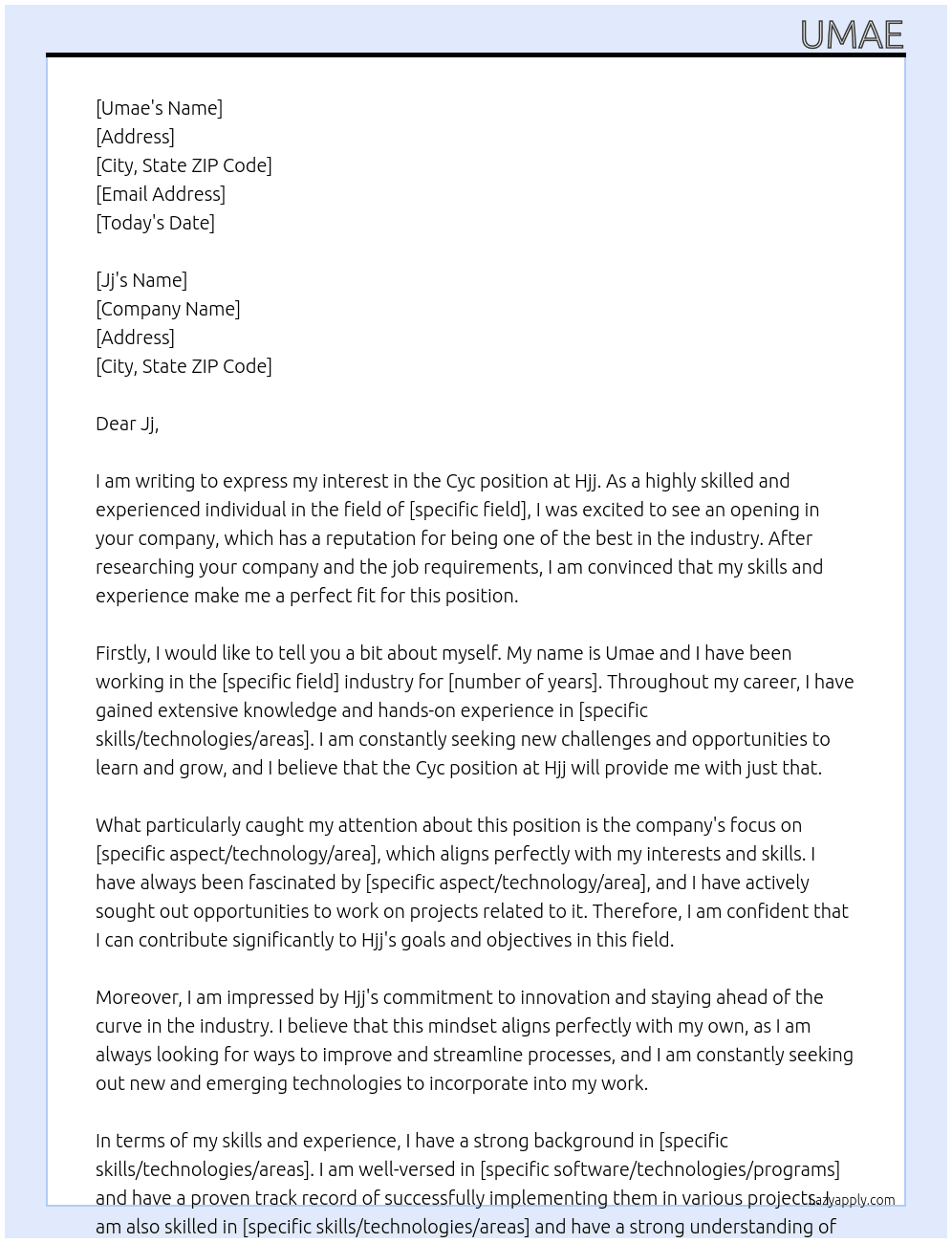 Cyc At Hjj Cover Letter