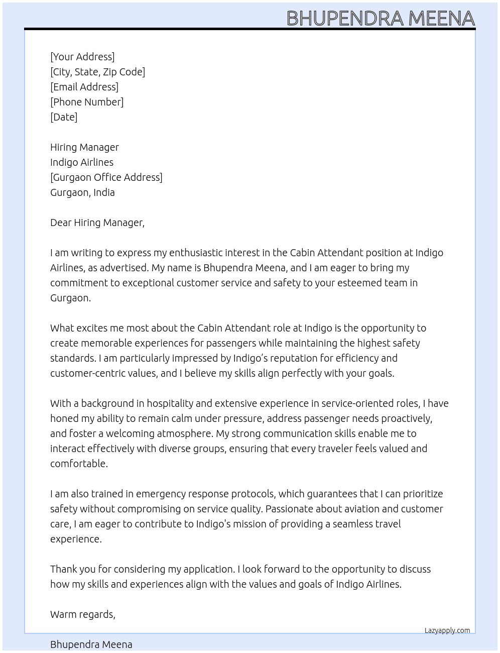 Cover letter for cabin attended - LazyApply