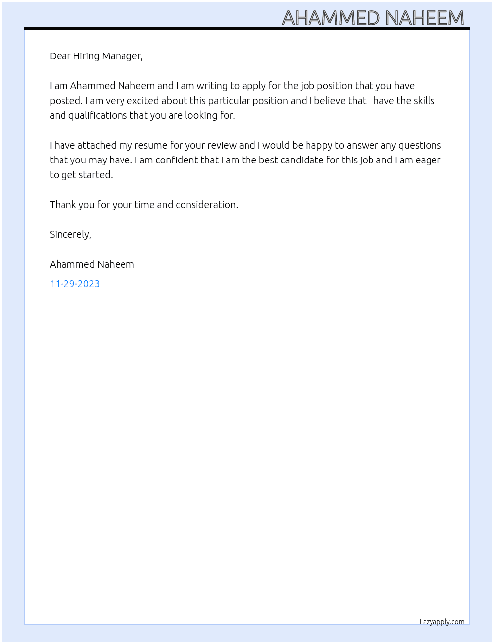 Any job At Gmca Cover Letter