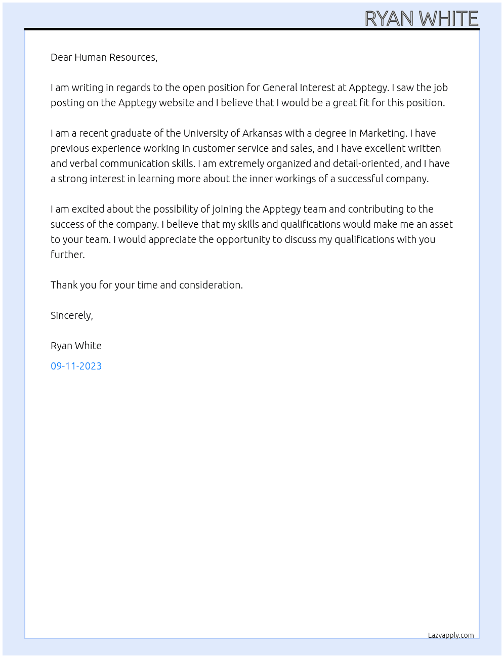 General Interest At Apptegy Cover Letter