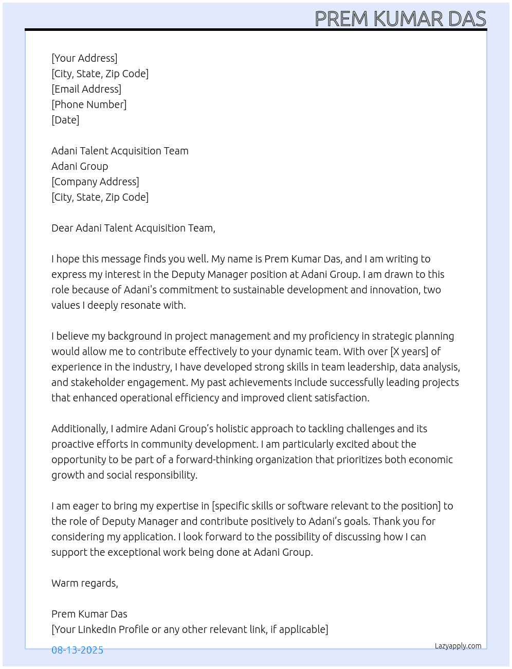 Cover letter for dipty manger - LazyApply