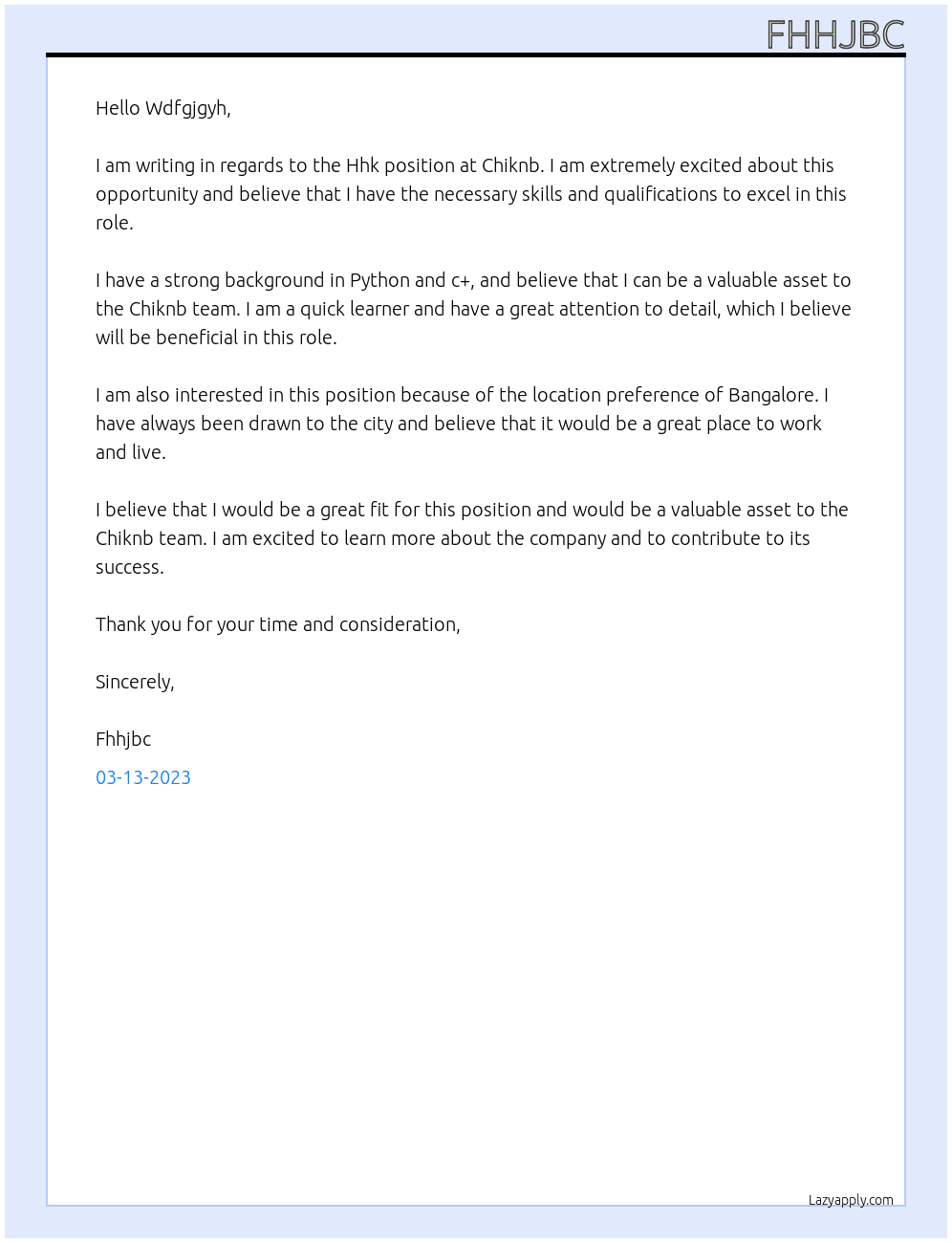 Hhk At Chiknb Cover Letter