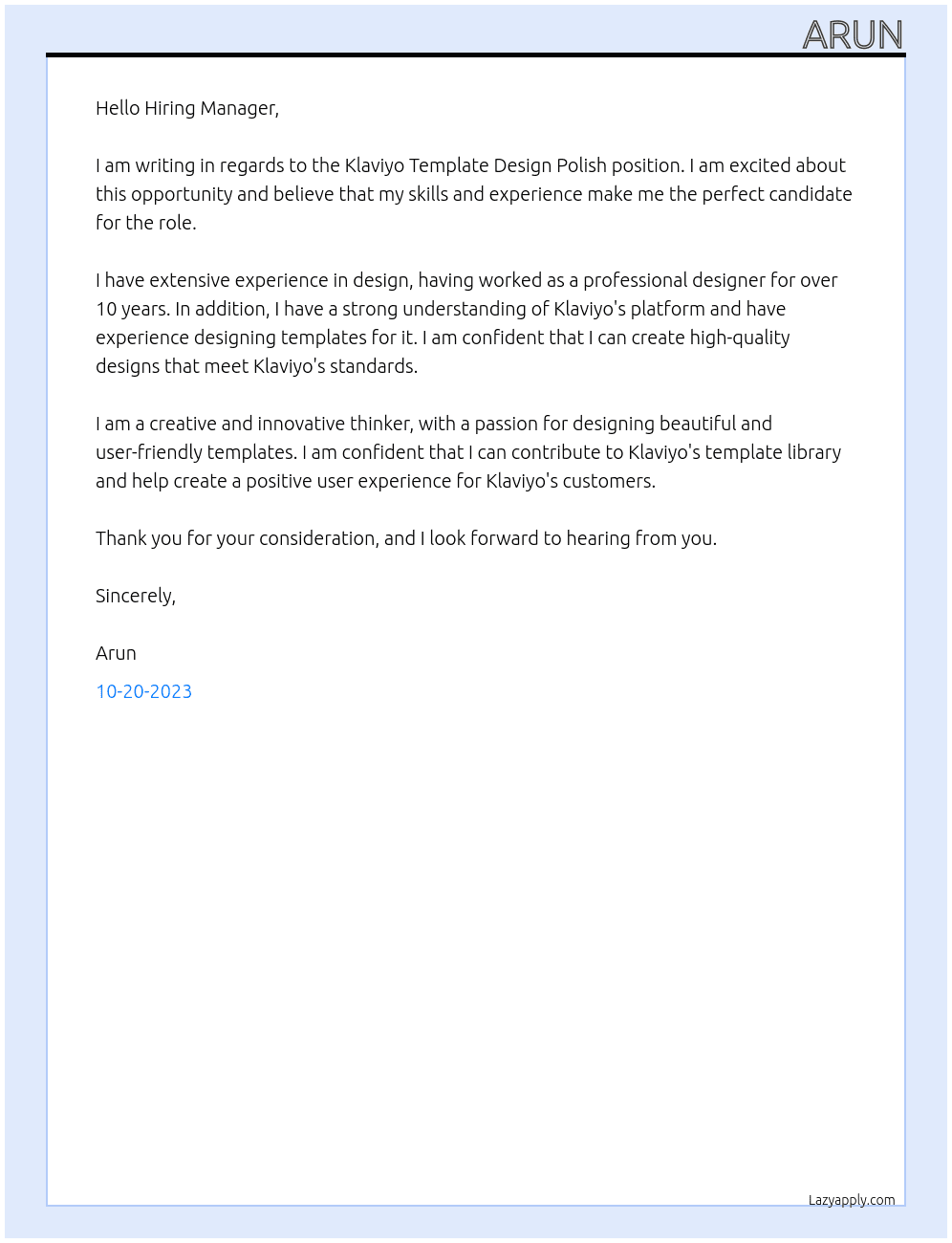 Klaviyo Template Design Polish At klaviyo Cover Letter