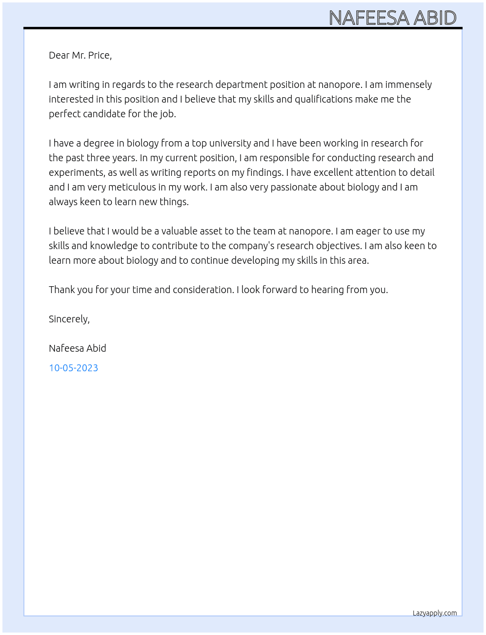 research department  At nanopore  Cover Letter