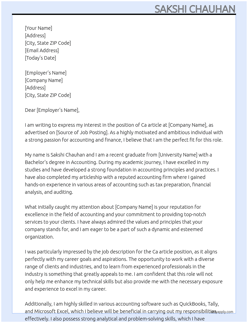 Ca article  At Abc  Cover Letter