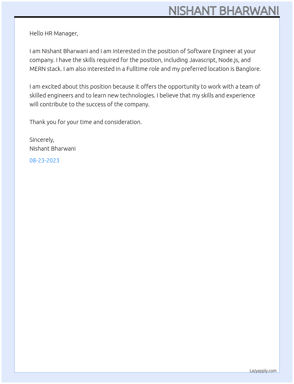 Software Engineering At Software Engineer Cover Letter