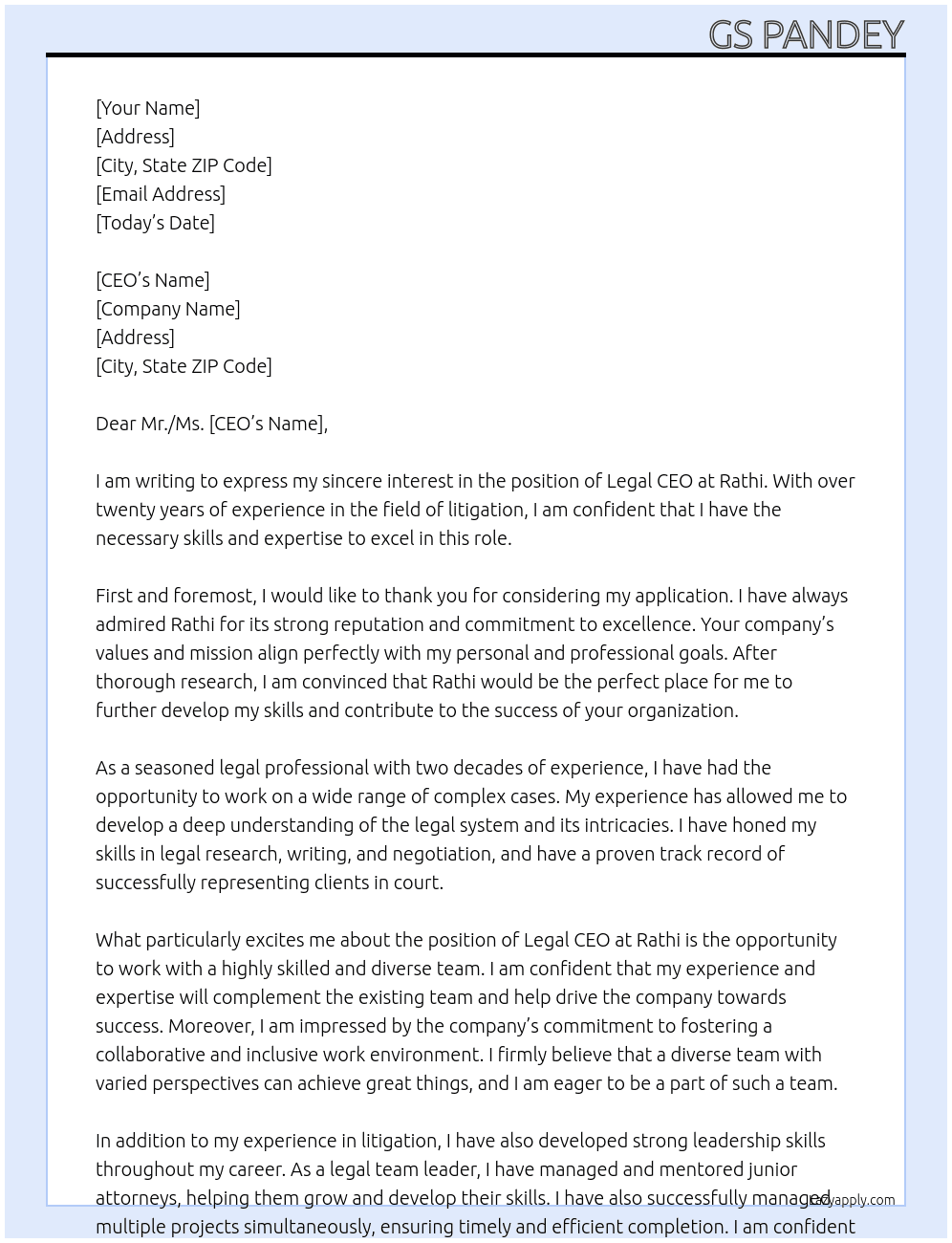legal At Rathi Cover Letter