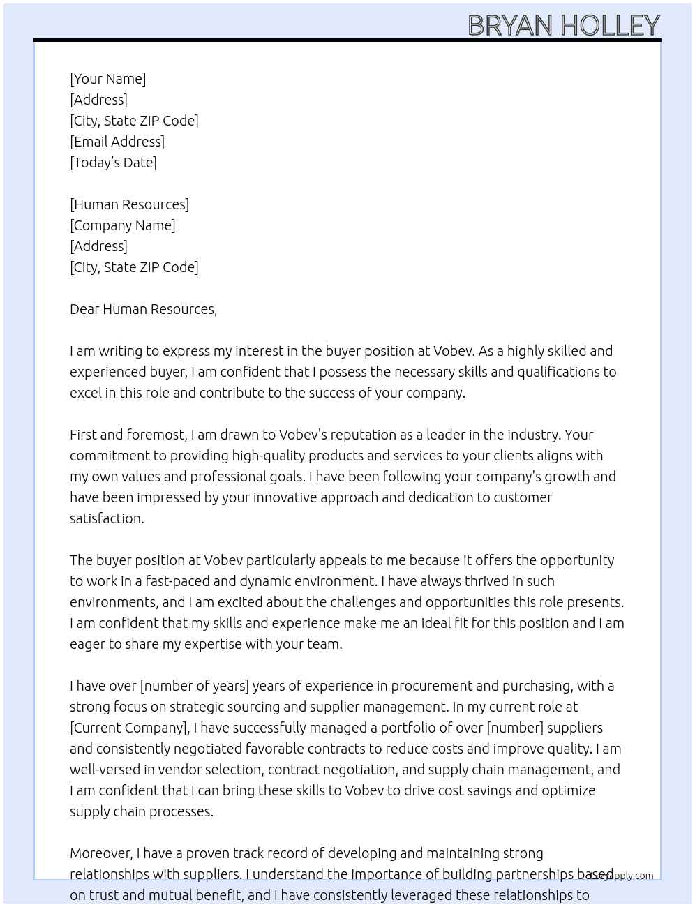 buyer At Vobev Cover Letter