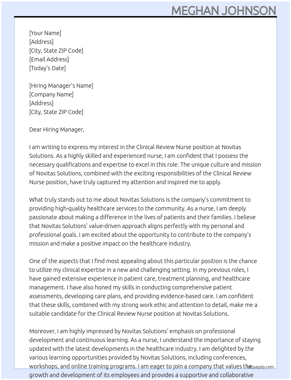 Clinical Review Nurse At Novitas Solutions Cover Letter