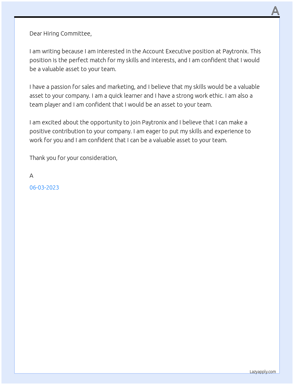 Account Executive At Paytronix Cover Letter