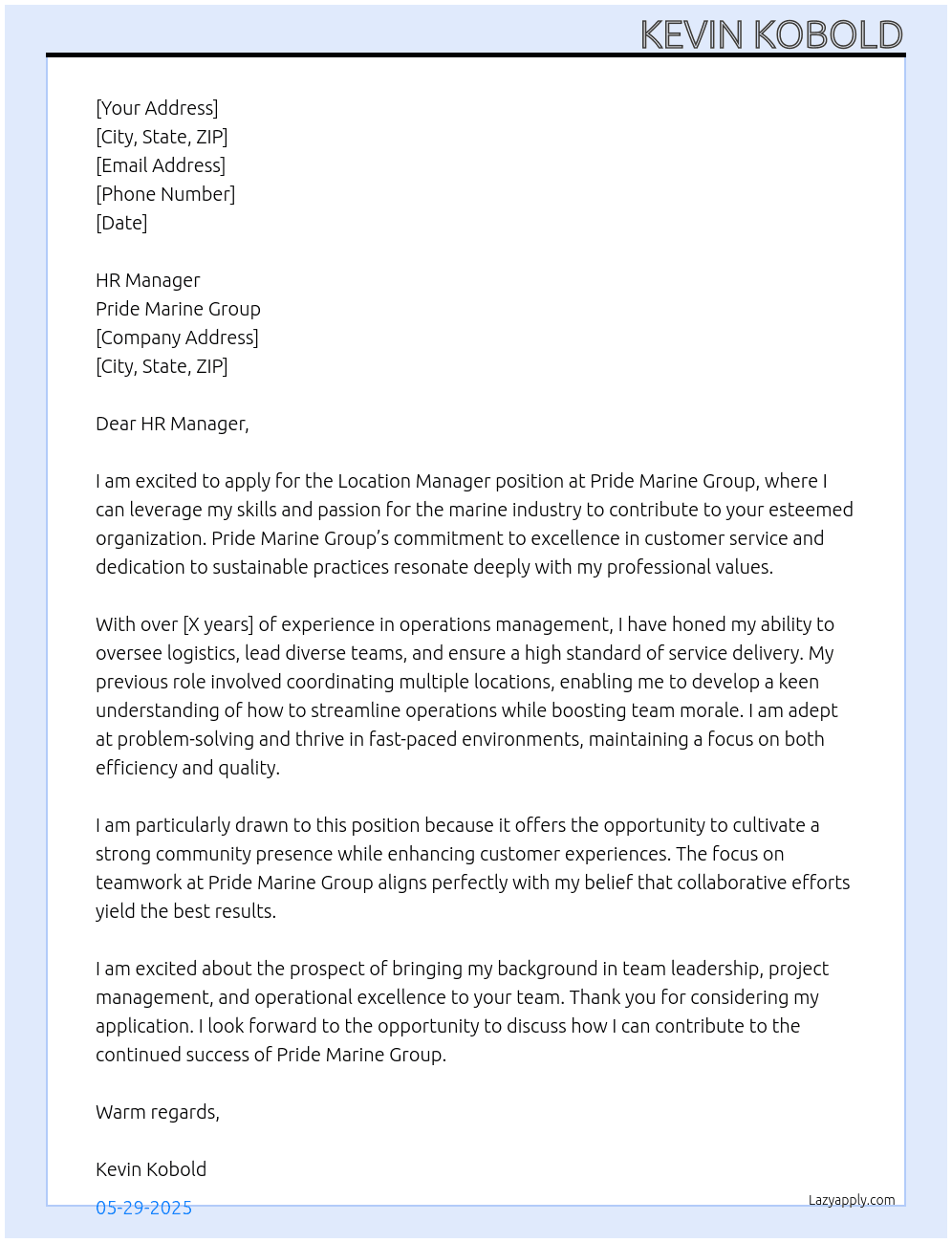 Cover letter for location manager - LazyApply