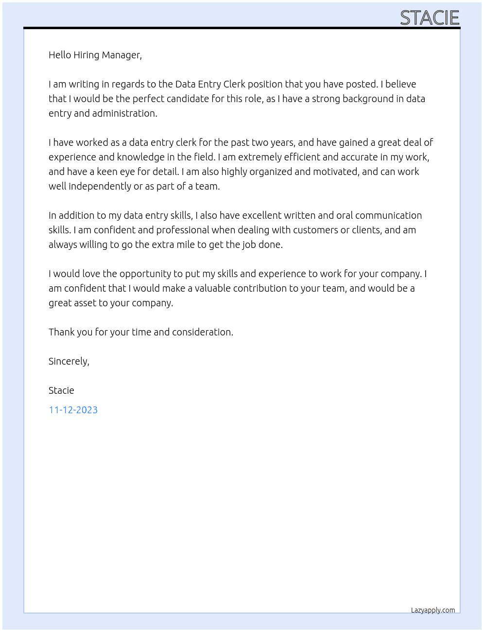 Data Entry Clerk At Flatiron Venture Partners Cover Letter