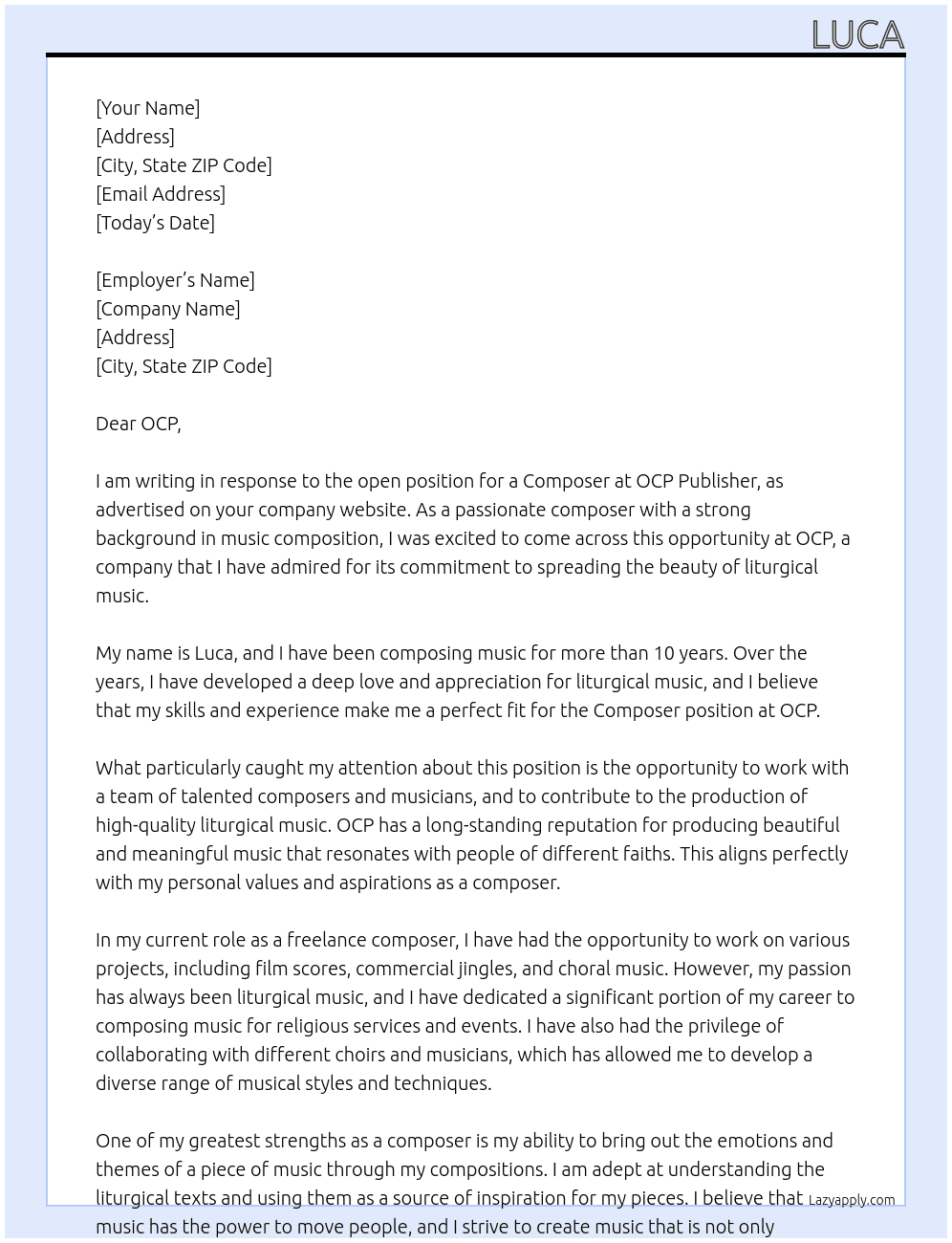 composer At ocp publisher Cover Letter