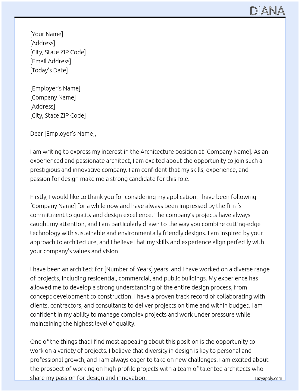 Architecture At Architecture Cover Letter