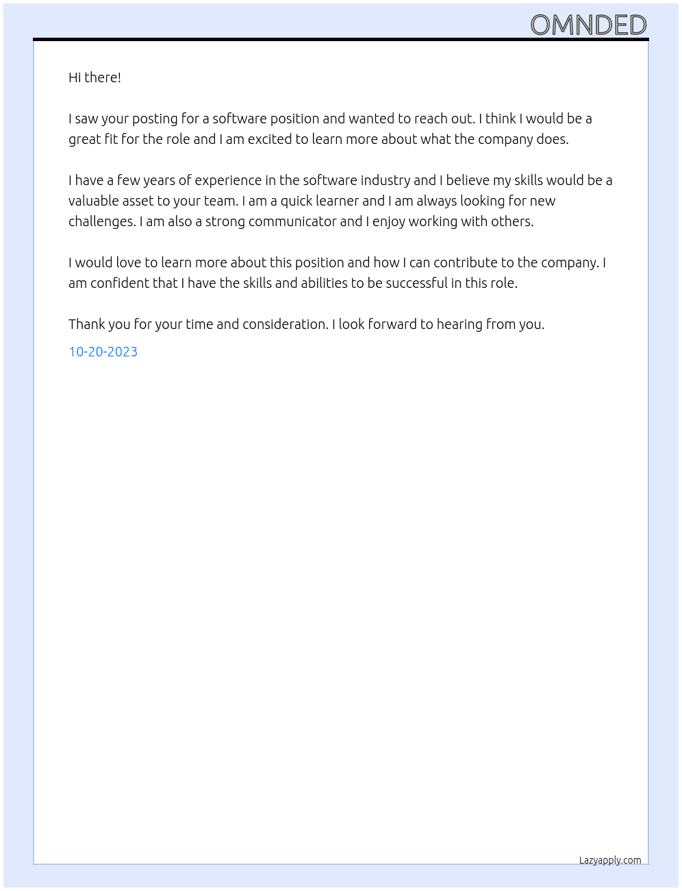 software At gppge; Cover Letter