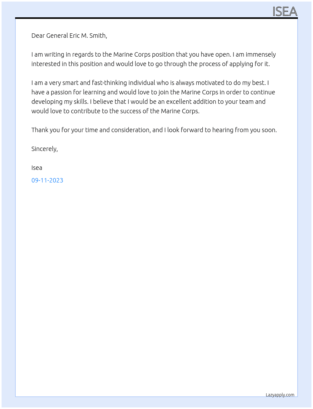 Marine Corps At Military Cover Letter