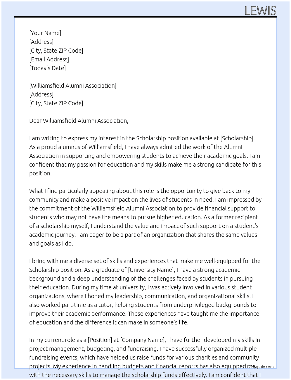 scholarship At Scholarship Cover Letter