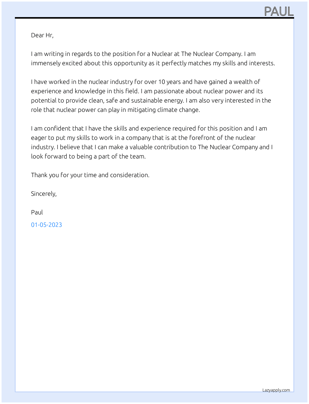 Nuclear At Thenuclearvompany Cover Letter