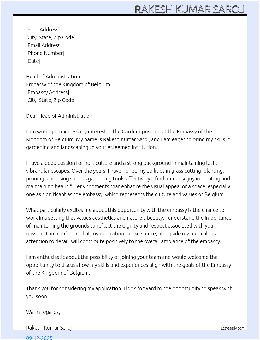 Cover letter for gardner - LazyApply