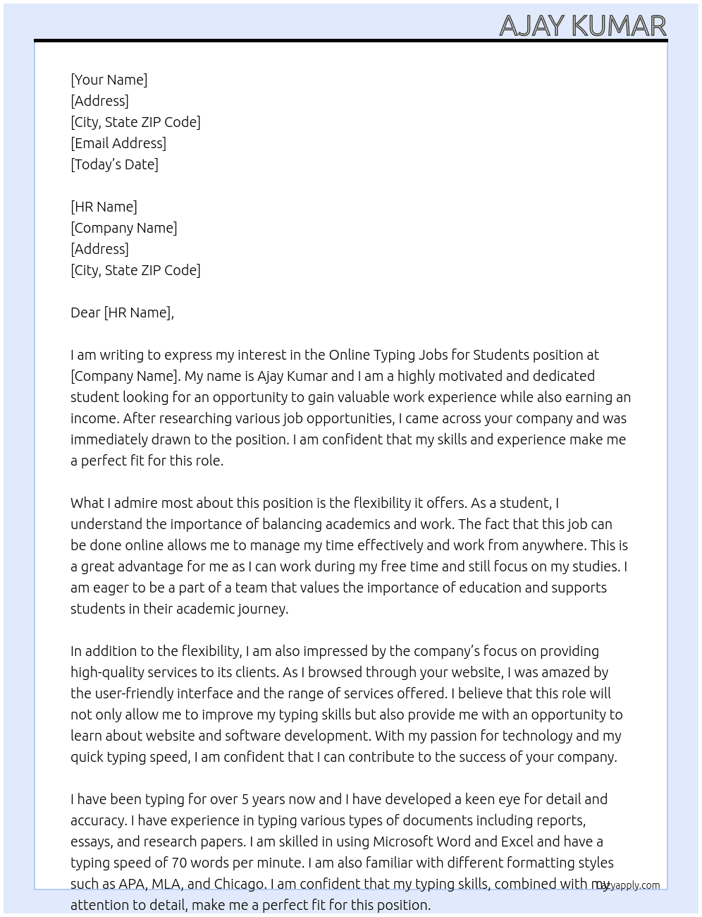 Online Typing Jobs for Students At https://theelitejob.com/category/website-software Cover Letter