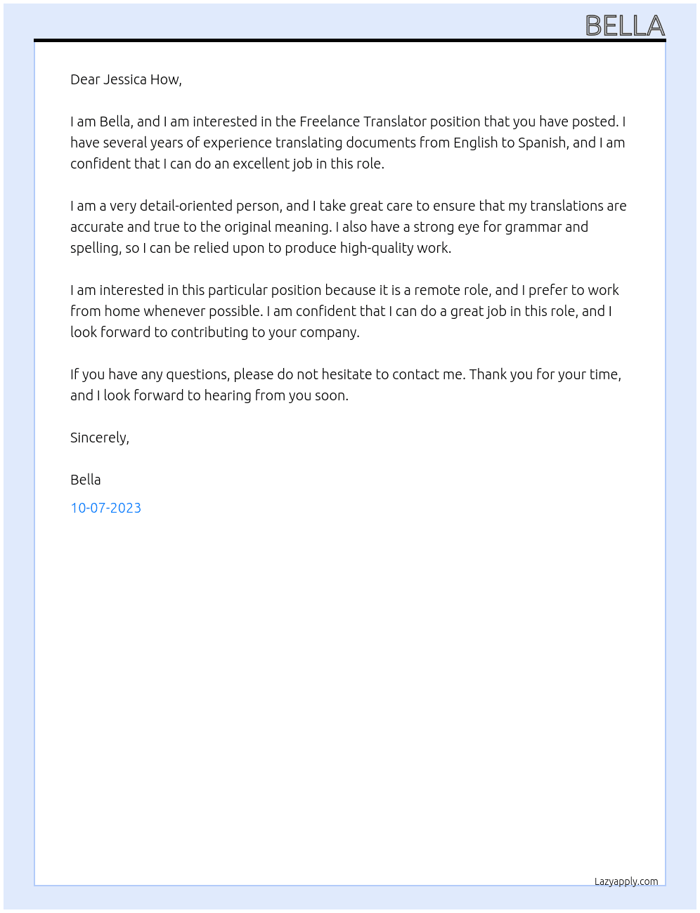 Translator At Freelance Translator Cover Letter