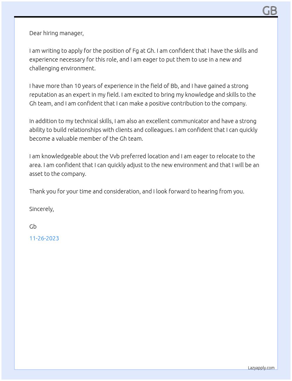 Fg At Gh Cover Letter