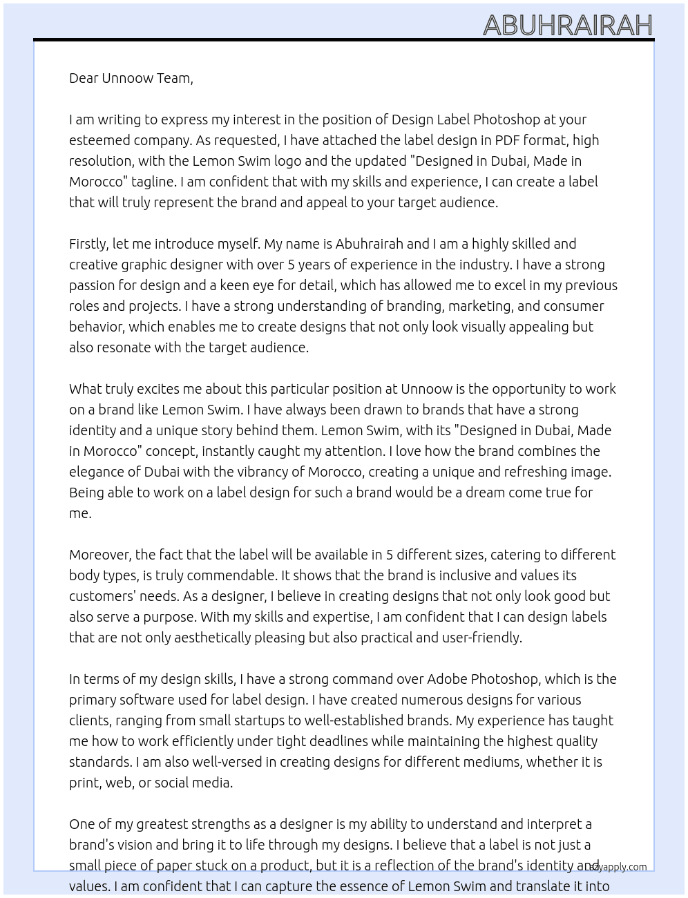 Design label photoshop At unnoow Cover Letter