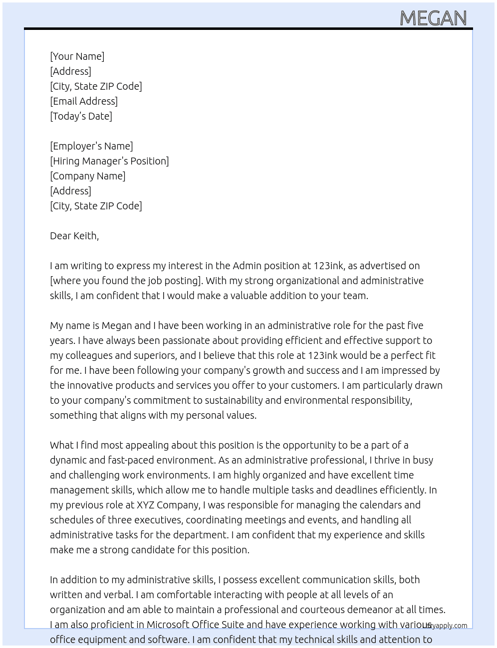 admin At 123ink Cover Letter