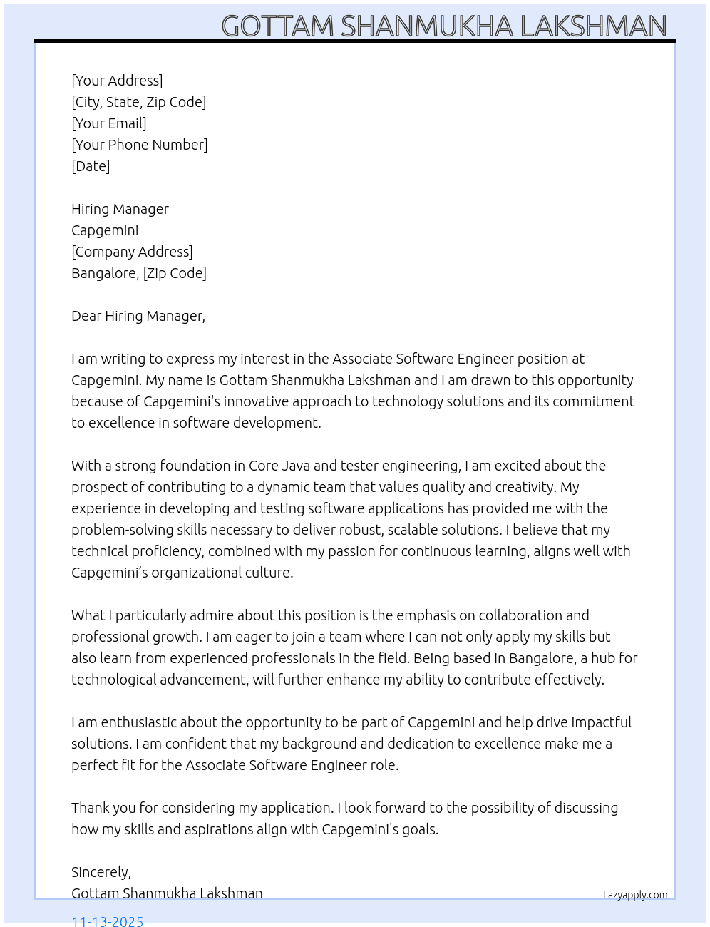 Cover letter for association software engineer - LazyApply