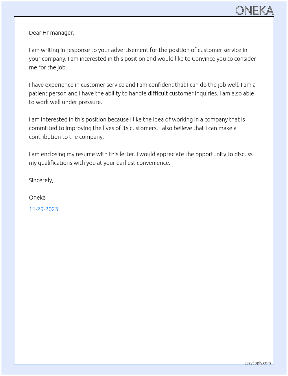 customer service At Cityblock Cover Letter