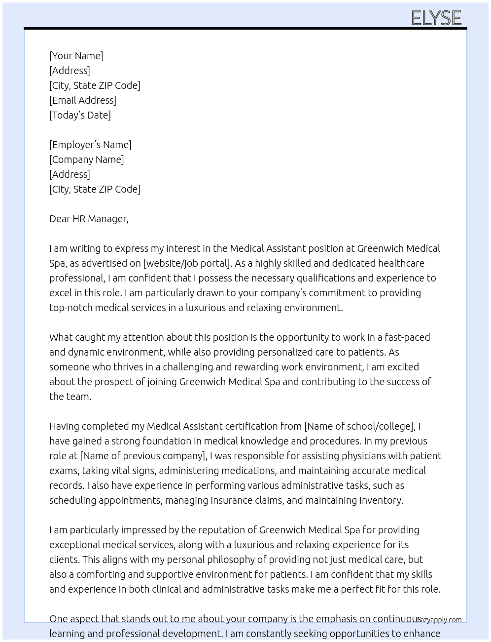 Cover letter for medical assitant - LazyApply