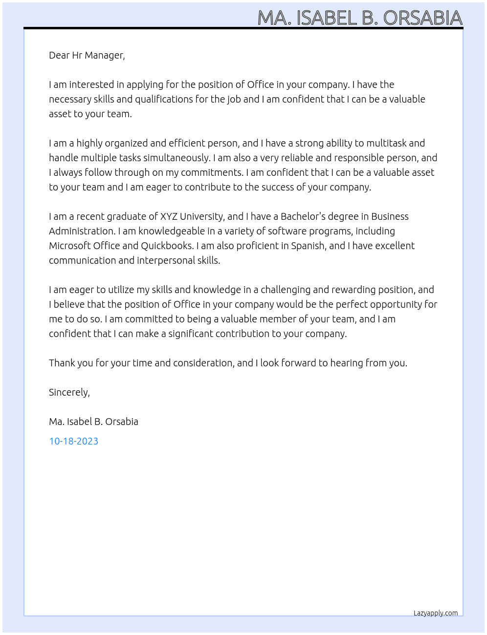 Office At Government Cover Letter