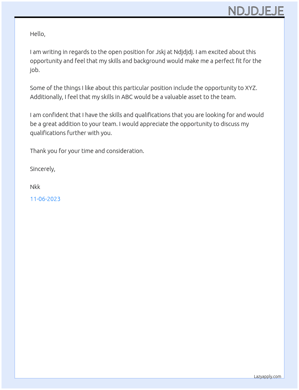 Jskj At Ndjdjdj Cover Letter