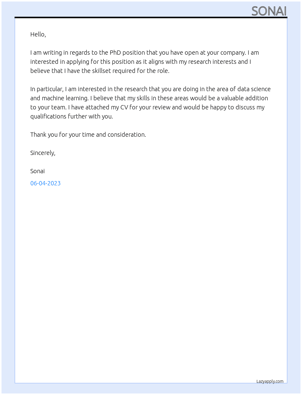 phd position At sau Cover Letter